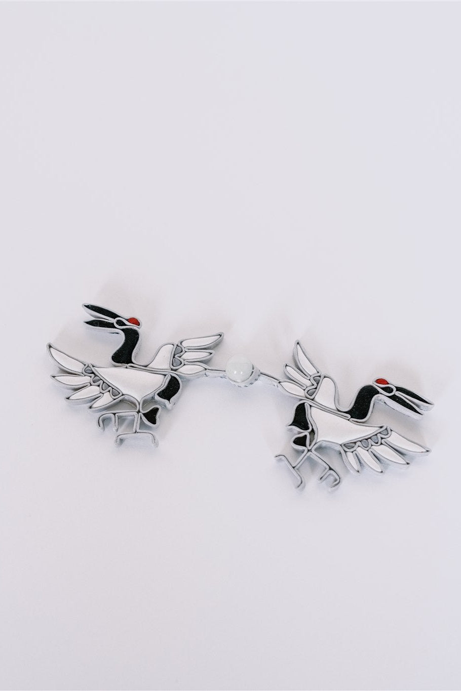 Black and white hand-weaven crane pankou knot, perfect for personalization for Qipao dress. 