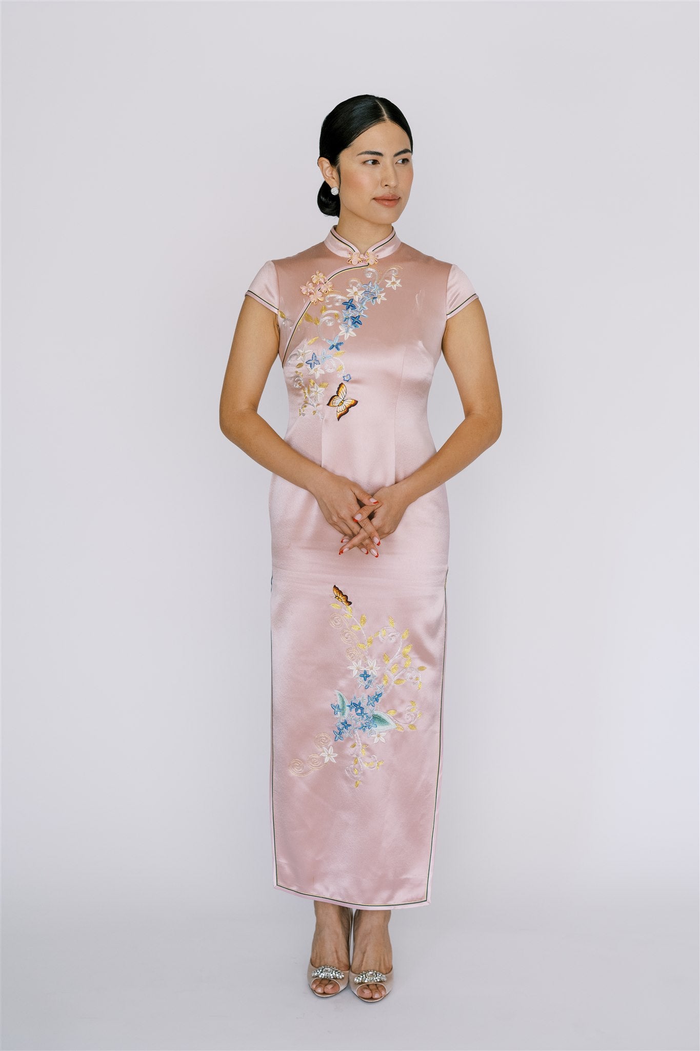 Chinese Wedding Qipao – “Spring Equinox” Pink Cheongsam Dress.