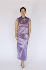 Classic “Vernal Equinox” Purple Qipao – Traditional Chinese Dress.