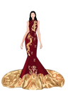 Jinza Oriental Couture Custom Qipao Bespoke Cheongsam | Diana: Luxurious Bespoke Dragon and Phoenix with Train