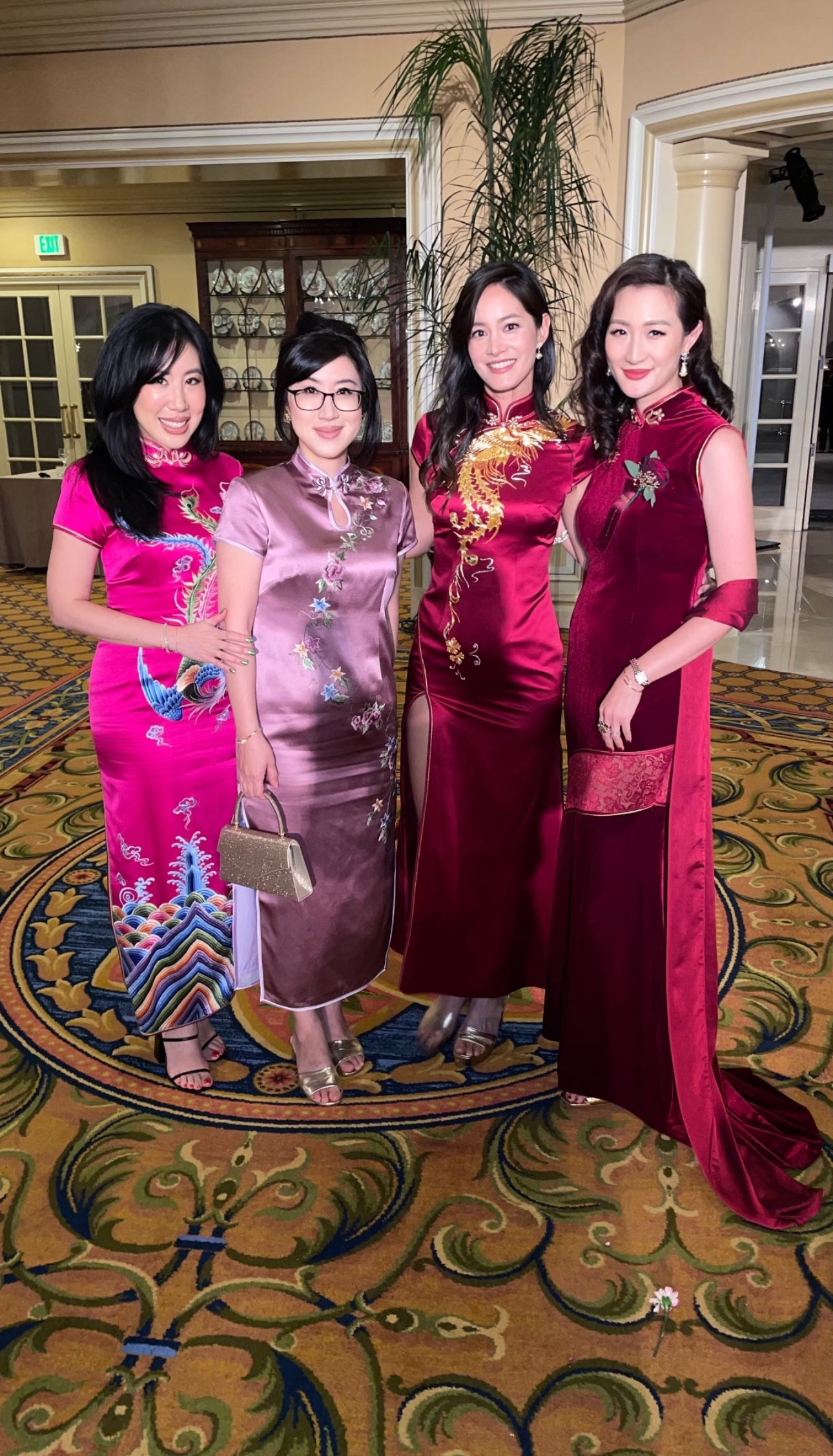 Jinza Oriental Couture Bespoke Qipao Custom Qipao Worn by Janet Hsieh &amp; Jennet Chow at Asian Business Association Los Angeles Gala