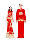 Jinza Oriental Couture Matching Outfit Matching Outfit for Bride and Groom Red Matching Redefined