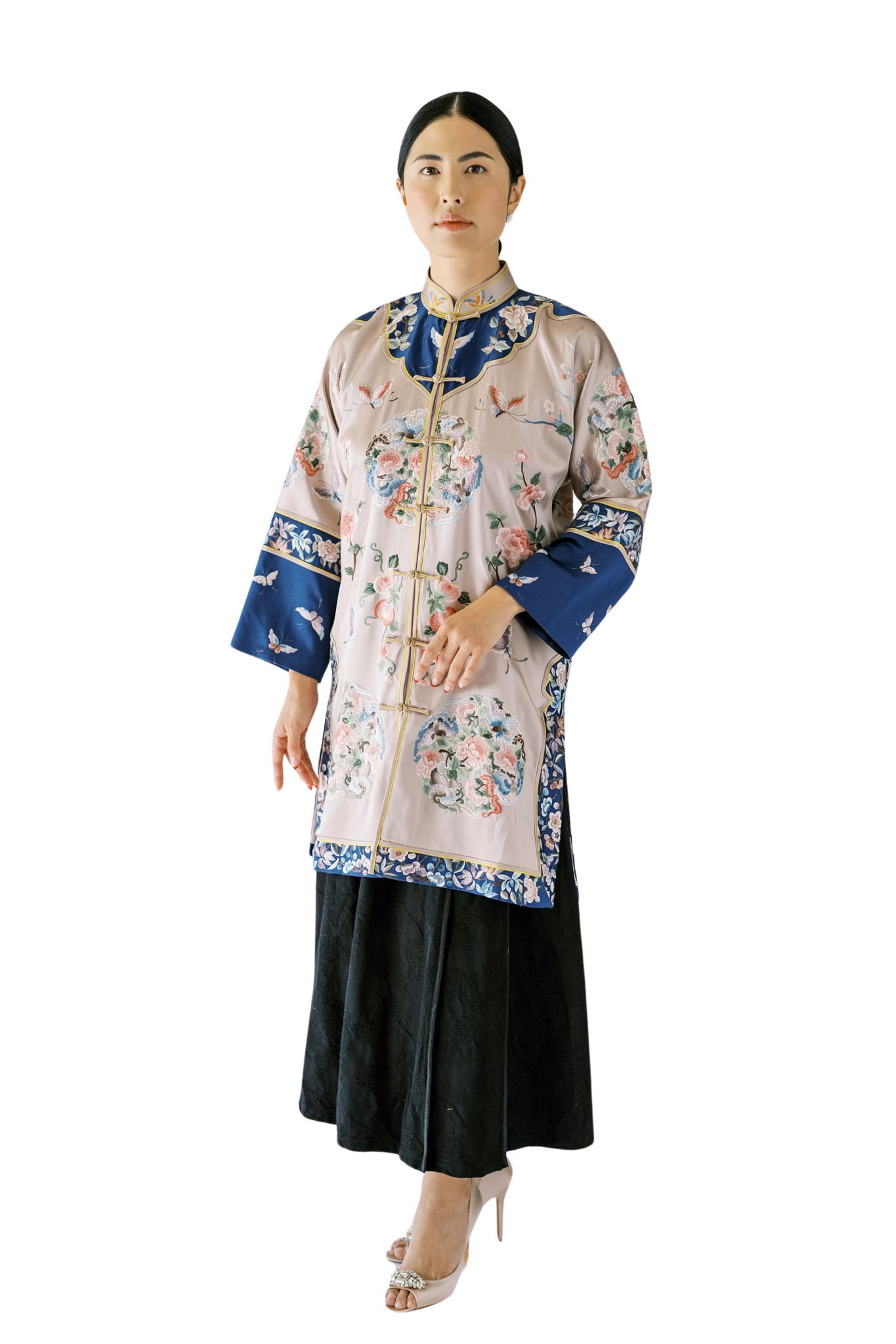 Jinza Oriental Couture Mother of Bride Qipao Qipao For Mothers | Hand-Embroidered Heirloom Tang Jacket