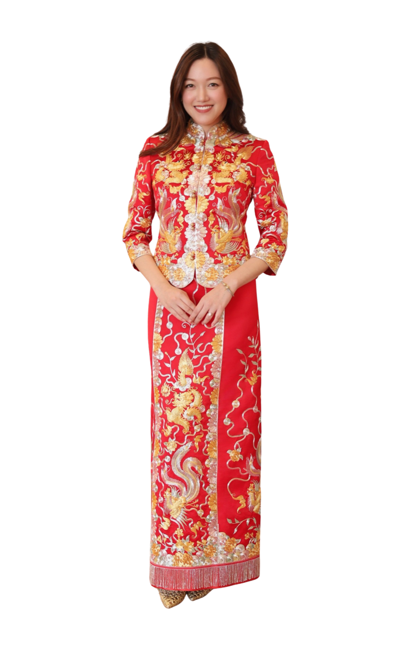 Jinza Oriental Couture Xiao Wu Fu Red Chinese Wedding Dress | Qun Kwa - Xiao Wu Fu Kwa