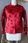 Jinza Oriental Couture Tang Suit Red Silk Modern Tang Suit Jacket for Women | Butterfly and Peony Embroidery, Long Sleeves