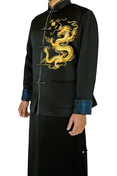 Jinza Oriental Couture Tang Suit Tang Suit for Men | Panjin Dragon and Family Name Embroidery