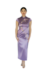 Jinza Oriental Couture Traditional Cheongsam Traditional Cheongsam | Vernal Equinox Purple Cheongsam
