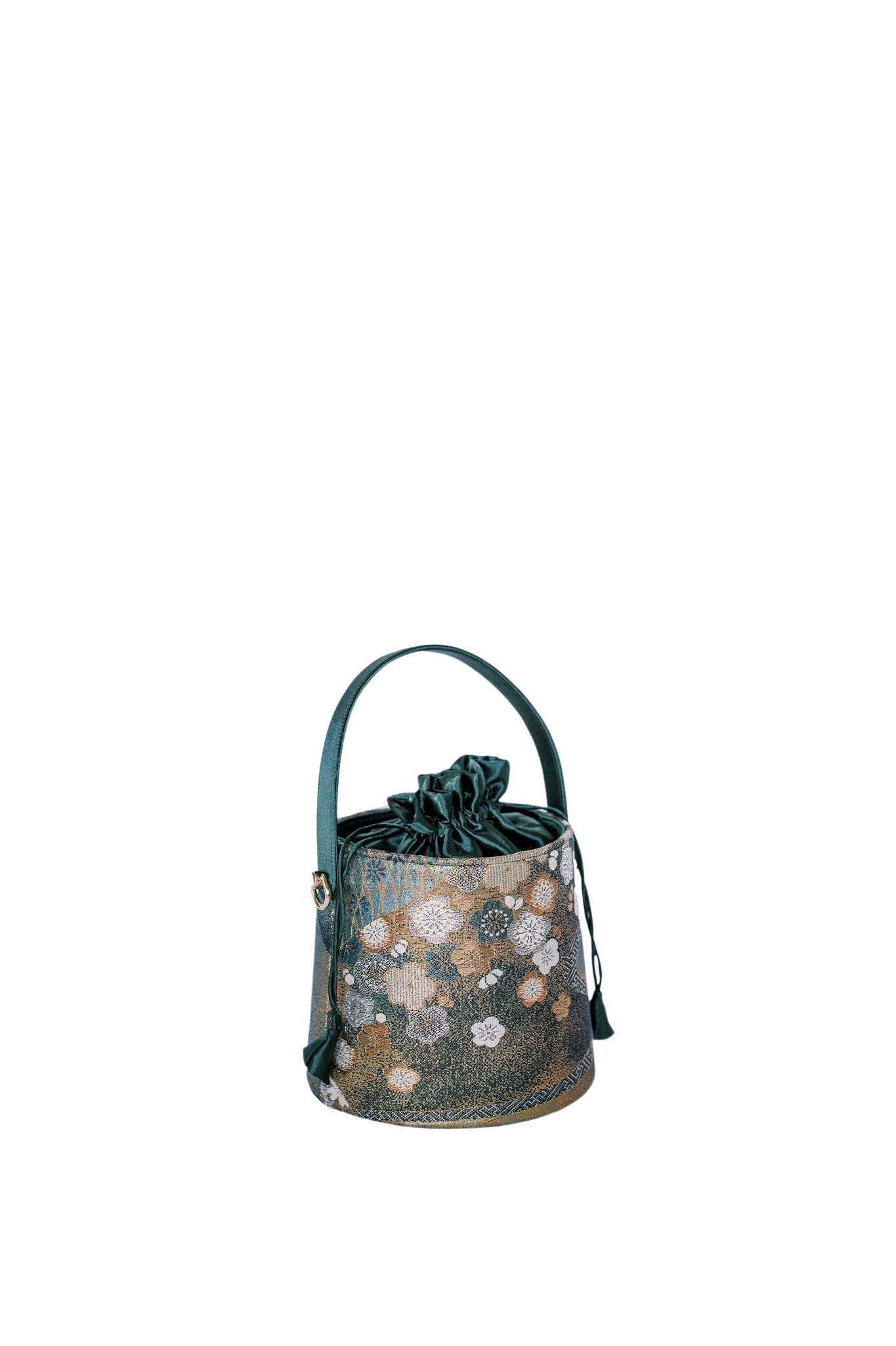 Jinza Oriental Couture Handbags Wedding Accessories | Modern Bucket Handbags in Vintage Green for Your Bridal Party