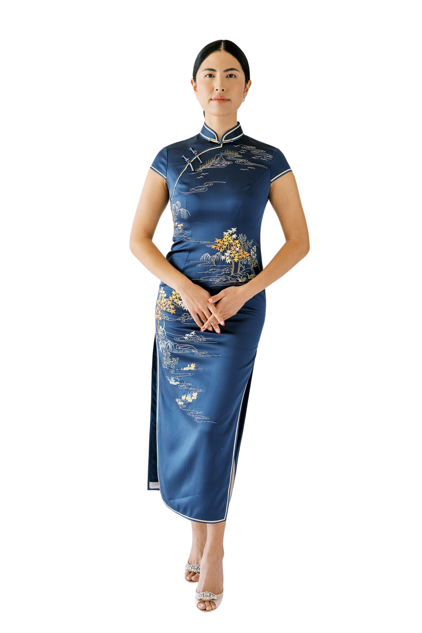 Jinza Oriental Couture Wedding Qipao Wedding Qipao | Poet On A Mountain Top