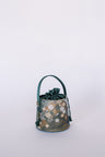 Chinese wedding guest gift green silk bucket bag